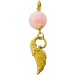 Rosenquarz Flügel Anhänger Silber vergoldet rosa Edelstein 57.6ct