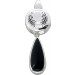 Onyx Anhänger schwarzer Edelstein 12ct Bergkristall 14ct Silber 925