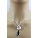 Onyx Anhänger schwarzer Edelstein 12ct Bergkristall 14ct Silber 925