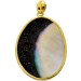 Perlmutt Designeranhänger YING YANG Perlmutt schwarz weiß 23ct.