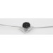 Achat Halsreif Edelsteinanhänger schwarze Druse 3.5ct silber 925
