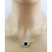 Achat Halsreif Edelsteinanhänger schwarze Druse 3.5ct silber 925