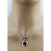 Achat Edelstein Anhänger Silber 925 schwarze Achatdruse 10.3mm