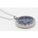 Tansanit Collier blaue Edelsteine 13.0ct. Glasmedaillon