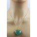 Herz Aventurin Anhänger grüner Edelstein 47.0ct. Silber 925 vergoldet