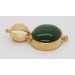 Jade Anhänger Silber vergoldet 16.0ct. grüner Nephrit Edelstein  