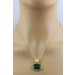 Jade Anhänger Silber vergoldet 16.0ct. grüner Nephrit Edelstein  