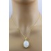 Labradorit Anhänger Silber 925 vergoldet weißer Edelstein 30.9ct