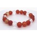 Karneol Bergkristall Armband orange roter Kugeln 10mm 