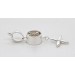 Kreuz Anhänger Silber 925 weißer Topas Edelstein 6.25ct  