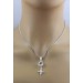 Kreuz Anhänger Silber 925 weißer Topas Edelstein 6.25ct  