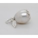 Perl Anhänger Silber 925 Mabe Perle 15x12mm Blattanhänger