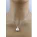 Perl Anhänger Silber 925 Mabe Perle 15x12mm Blattanhänger