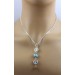 Larimar Anhänger Silber 925 Bergkristall Omzeichen Rudrakshanuss