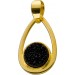 Achat Anhänger Gelbgold vergoldet schwarze Druse 3.8ct.