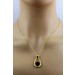Achat Anhänger Gelbgold vergoldet schwarze Druse 3.8ct.