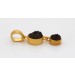 Achat Anhänger Gelbgold vergoldet schwarze Drusen 3.8ct