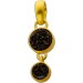 Achat Anhänger Gelbgold vergoldet schwarze Drusen 3.8ct