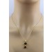 Achat Anhänger Gelbgold vergoldet schwarze Drusen 3.8ct