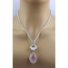 Rosenquarz Anhänger Silber 925 Bergkristall 25ct rosa Edelstein 29ct
