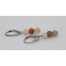 Mondstein Ohrhänger Silber 925 grau weiss orange Kugeln 6.4mm 