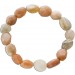 Mondstein Armband weiss Orange Nuggets 10-3mm