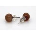 Mondstein Ohrstecker Silber 925 hellbraune Kugeln 7.80ct