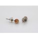 Mondstein Ohrstecker Silber 925 hellbraune Kugeln 1.3ct