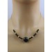 Obsidian Halsreif Gelbgold vergoldet schwarz grüne Edelsteine 36,46ct