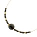 Obsidian Halsreif Gelbgold vergoldet schwarz grüne Edelsteine 36,46ct