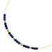Lapislazuli Halsreif Gelbgold vergoldet tiefblaue Edelsteine 16.16ct  