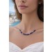 Lapislazuli Halsreif Gelbgold vergoldet tiefblaue Natur Edelsteine 16.16ct  