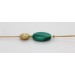 Malachit Halsreif Gelbgold vergolder moosgrüner Edelstein 17.1ct