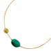 Malachit Halsreif Gelbgold vergolder moosgrüner Edelstein 17.1ct