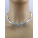 Aquamarin Kette vergoldet Perlmutt 42.7ct hellblauer Edelstein 27.1ct