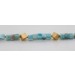 Larimar Collier Gelbgold vergoldet himmelblauer Edelstein 137ct.