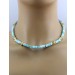 Larimar Collier Gelbgold vergoldet himmelblauer Edelstein 137ct.
