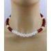 Carneol Kette vergoldet Bergkristall roter Edelstein 91.7ct 