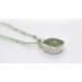Prehnit Kette Anhänger Silber 925 hellgrüne Edelsteine 48ct.