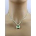 Prehnit Kette Anhänger Silber 925 hellgrüne Edelsteine 48ct.
