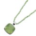 Prehnit Kette Anhänger Silber 925 hellgrüne Edelsteine 48ct.