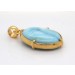 Larimar Anhänger Gelbgold vergoldet hellblauer Edelstein 51ct