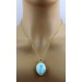 Larimar Anhänger Gelbgold vergoldet hellblauer Edelstein 51ct