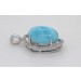 Larimar Anhänger Silber 925 blauer Edelstein18.2ct weiße Topase  