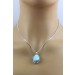Larimar Anhänger Silber 925 blauer Edelstein18.2ct weiße Topase  