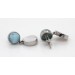 Larimar Ohrhänger Silber 925 himmelblaue Edelsteine 5ct Perlmutt 1.5ct 