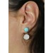 Larimar Ohrhänger Silber 925 himmelblaue Edelsteine 5ct Perlmutt 1.5ct 