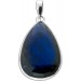 Labradorit Anhänger Silber 925 blauer Tropfen Edelstein 30ct