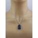 Labradorit Anhänger Silber 925 blauer Tropfen Edelstein 30ct