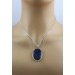 Labradorit Anhänger Silber 925 blauer Edelstein 35ct